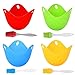 Cocedor de Huevos de Silicona,huevos escalfados,Eggs Cazadores Furtivos,4 Pcs Huevos furtivos de Silicona,Mini Egg Cooker Tazas de Huevos escalfados antiadherentes,para Microondas, Sartén de Huevos(1)