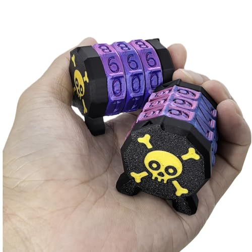 XJPONGC 2 Pack Life Counter - HP Tracker with Tracking Card Slo MTG Skull Pattern Tabletop RPG Dungeons and Dragons(2pcs Black Gloden)