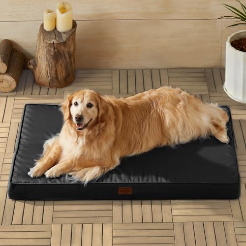 BFPETHOME Outdoor Dog Beds for Large Dogs, Waterproof Dog Bed for Medium, Large, Extra Large Dogs, Orthopedic Pet Bed with Removable Washable Cover, Egg Crate Foam Pet Bed Mat. (42 x 30in, B