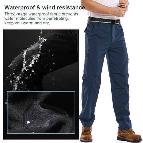 Jessie Kidden Mens Waterproof Hiking Pants, Outdoor Snow Ski Fishing Fleece Lined Insulated Soft Shell Winter Pants4