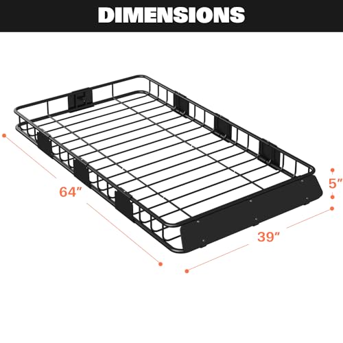 WEIZE 200lb Universal Roof Cargo Basket