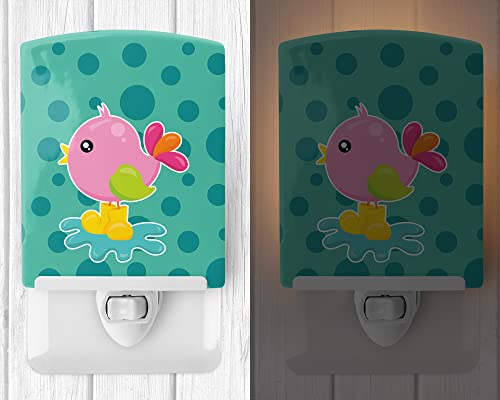 Lámpara de noche cerámica con diseño de pájaro multicolor miniatura 2