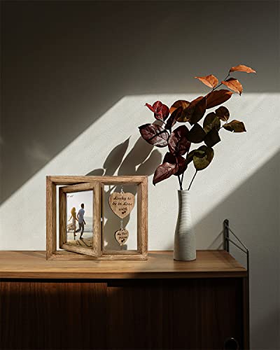 Ylu Yni 4X6 Rotating Picture Frame, Heart Pendant, Farmhouse Home Décor, Birthday Gifts For Him, Anniversary Wedding Engagement Gifts For Couples, Gifts For Boyfriend, Valentines Day Decor #TOP3