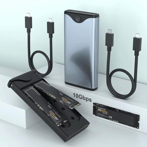 Carcasa SSD M.2 NVME Dual Protocol Dual Bay USB C miniatura 6