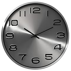 Modern Decorative Aluminum Round Wall Clock for Living Room, Kitchen, Dining Room, Silver Modern Decorative Aluminum Round Wall Clock for Living Room, Kitchen, Dining Room, Silver product