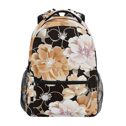 Sac à dos scolaire ergonomique de 29x40cm imprimé fleurs