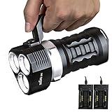 sofirn 6000 Lumen LED Diving Flashlight, Super Bright 100m Underwater and Powerful Waterproof Torch with Magnetic Control Switch, 4 Light Modes and 4×18650 Batteries. (SD01)