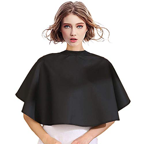 Professional Makeup Short Cape Waterproof Shampoo Adjustable Barber Hair Cape Dye Coloring Rebonding Cutting Hair Reusable PVC Hair Wet Styling Hairdresser Smock for Salon Hairdressing (Pack of 2)