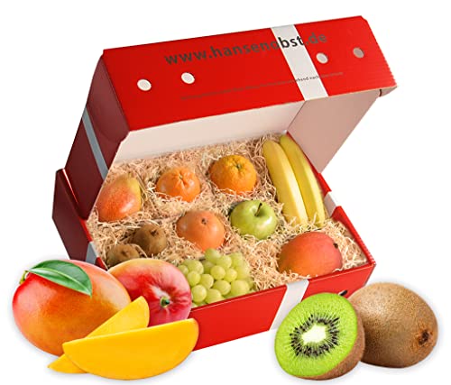 Hansen Obst - Geschenkbox - fruchtige Obst-Box - “Fruchtmix” - Präsentkorb - Obst-Geschenkset - gefüllte Obstkiste - Obstbox mit frischem Obst 'Die Klassische'