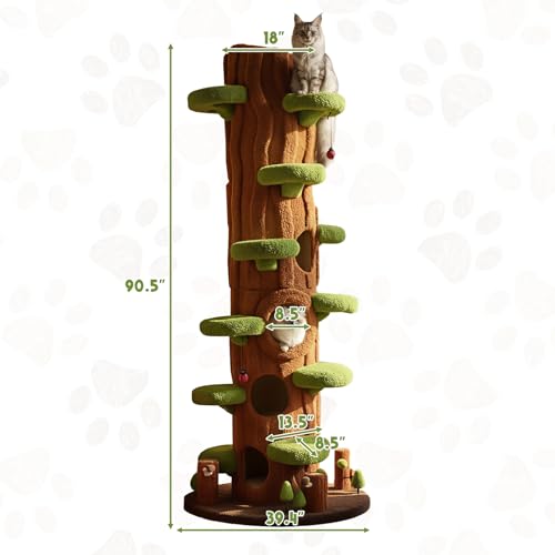 KAMABOKO árbol rascador para gato 90.5 pulg lujo interior miniatura 3