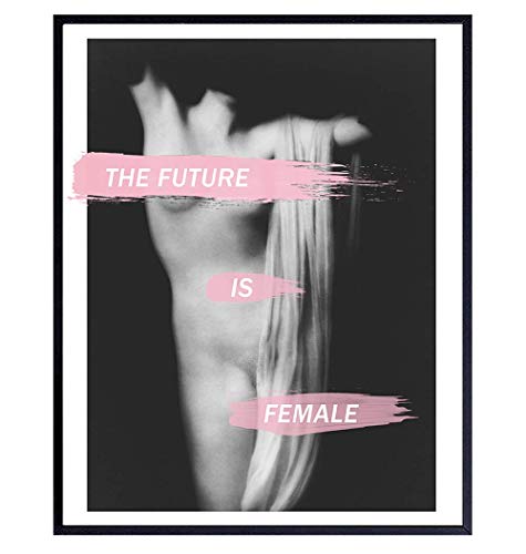 Feminist Wall Art - The Future is Female - Womens Empowerment - Wall Decor for Women, Teens, Girls, Dorm Room - Womens Rights - Lesbian Gifts for Girlfriend - Gay, LGBTQ, Queer, Trans Female - Me Too