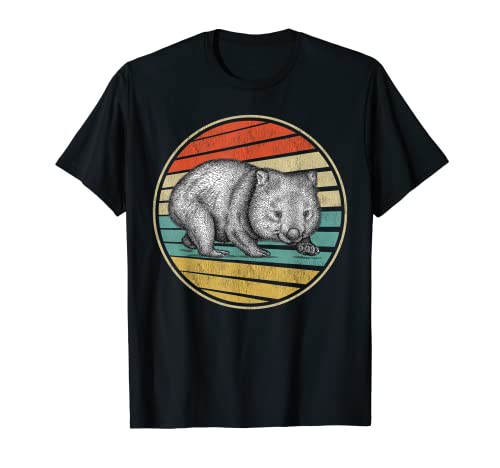 Cute Wombat Retro Vintage 70s 80s Cute Wombat Animal Lover Camiseta