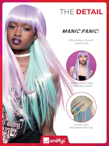Smiffys Official Manic Panic® Fairy Queen™ Downtown Diva™ Wig, Long Straight Wig, Heat Styleable with Adjustable Cap - Image 4