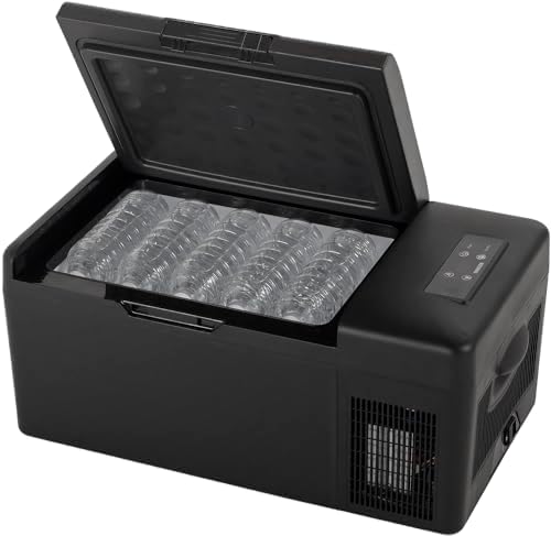 [山善] ポータブル冷蔵庫 冷凍冷蔵庫 15L コンプレッサー式 (AC/DC 2WAY電源) 車載 冷蔵庫 冷凍庫 小型 クーラ...