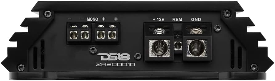DS18 ZR2000.1D Car Amplifier 1-Channel Digital Class D Subwoofer Monoblock Amp 6000 Watts Max Wattage at 1-Ohm - Adjustable Low Pass & Subsonic Filters with Bass Boost - Remote BASS Knob Included