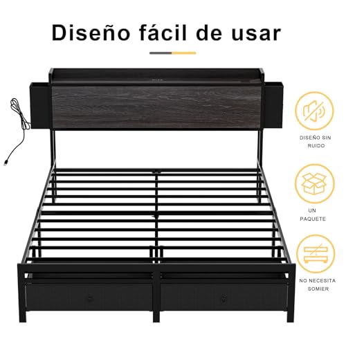Consejos para Comprar Base de Cama Queen Size . 24 Base de Cama Queen Size marca HOMELYA (3)
