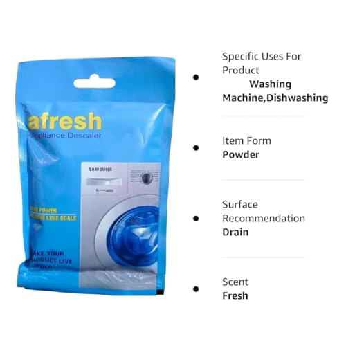Image of Washing Machine Drum Cleaning Powder Compatible For Samsung Washing Machine Front Load and Top Load, Washing Machine Cleaning Powder -100gm x 4 Pack