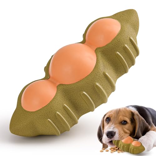 LIFLIX 犬 おもちゃ エサ  おやつボール 早食い防止 犬噛むおもちゃ 大型犬 中型犬 頑丈 天然ゴム 歯磨き ストレス解消 枝豆型