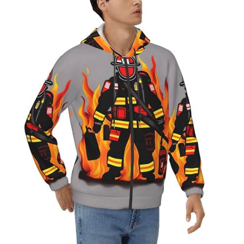Sweat à capuche homme imprimé pompier idée cadeau veste
