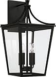 Capital Lighting 947941BK Adair Clear Glass Outdoor Wall Lantern, 4-Light 240 Total Watts, 23'H x 13'W, Black