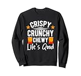 crispy crunchy chewy life's good, snack da fast food, cibo felpa