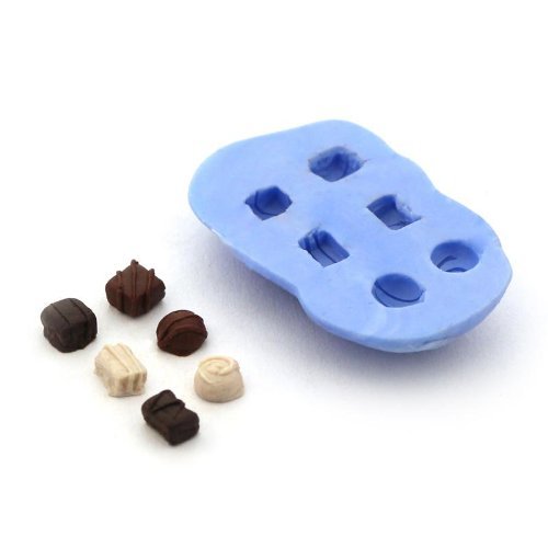 MyTinyWorld Dolls House Miniature 6 Piece Luxury Swirl Chocolate Silicone Mould