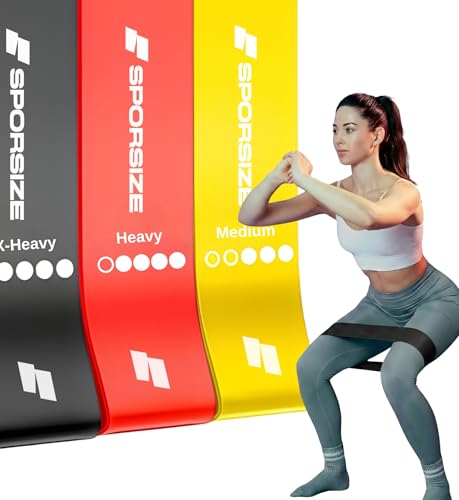 Sporsize%100 Lateks Direnç Bandı 3’lü Set – Squat Pilates Fitness Loop Bant, Bacak & Kalça Antrenmanı
