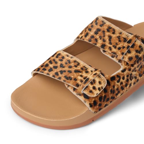 Image of REEF Ojai Two Bar Women's Fashion Slide Sandal, Premium Leather, Soft Cushion Footbed