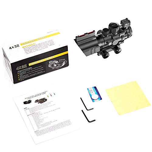 HIMIFOY Rifle Scope 4x32 Red & Green &Blue Illuminated Reticle Scope with Top Fiber Optic Sight - Thumbnail 7