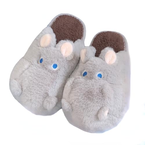 Kawaii Hippo Slippers for Women Men Fuzzy Couples Slippers Cute House Shoes Warm Slippers Winter Fluffy Home Shoes