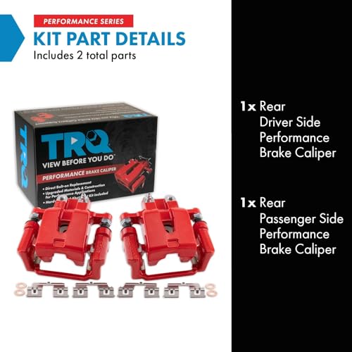 Image of TRQ Performance Rear Driver and Passenger Side Brake Caliper Set Caliper Brackets Compatible with 05-09 Chrysler 300 Touring RWD 13-18 Chrysler 300 V6 3.6L RWD