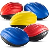 Bedwina 5' Mini Foam Football - (Pack of 6) Small Toy Footballs for Indoor and Outdoor Play, Spiral Foam Sports Birthday Football Party Favors for Kids