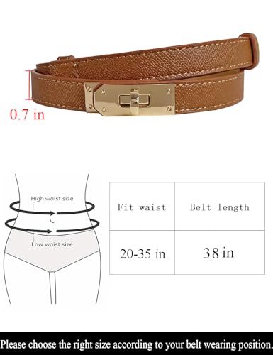 2 Pack Skinny Belts for Women Dresses Fashion Adjustable Waist Belt for Pants Jeans Business Casual Outfit4
