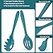 P&P CHEF Silicone Cooking Utensils Set of 7, Heat-proof Kitchen Utensils Set for Nonstick Cookware, Non-stick Spatula, Slotted Turner, Soup Ladle, Pasta Server, Spoon for Cooking Serving - Blue