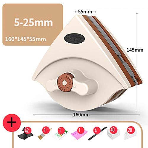 Preisvergleich Produktbild Magnetischer Fensterreiniger, doppelseitig, verstellbar, magnetisch, Glasoberflächenreinigungsbürste für hohe Fenster, mit 5-40 mm Dicke 5