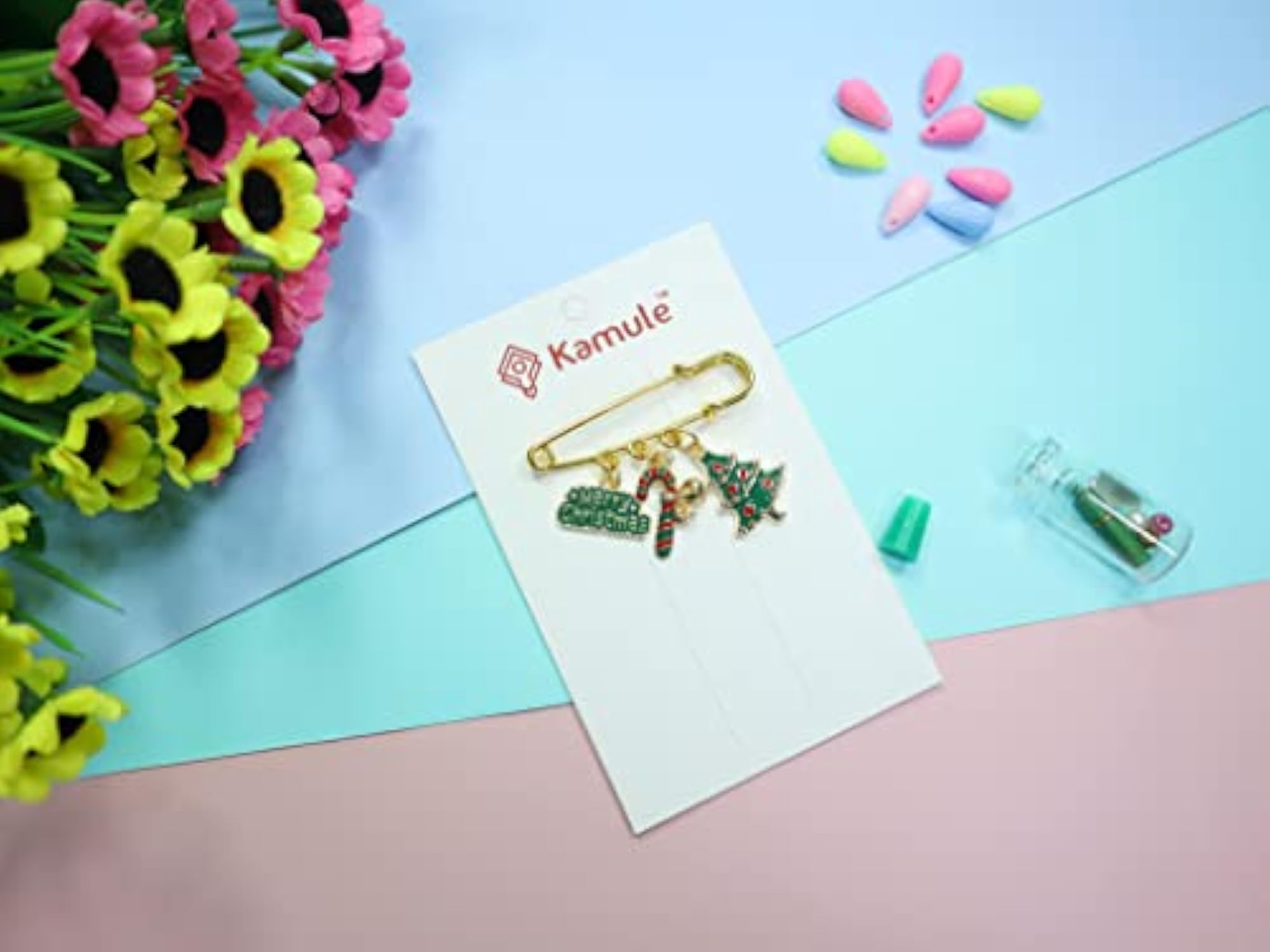 Kids Christmas Party Brooch Pin, Unisex Green