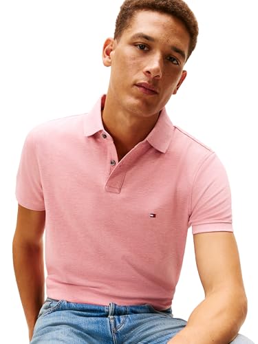 Image of Tommy Hilfiger Men's Short Sleeve Polo Shirts in Regular Fit With Stretch and Organic Pique Cotton