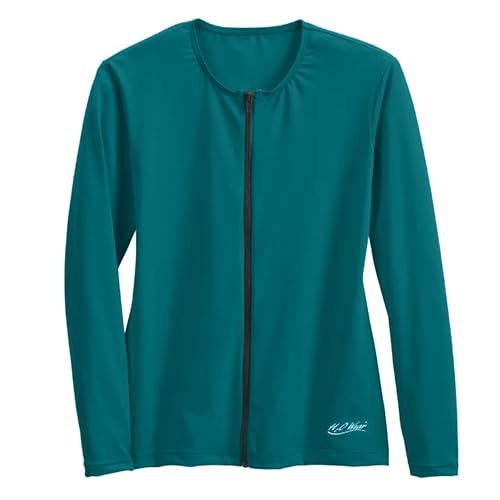 Long Sleeve Zip Front Aqua Shirt
