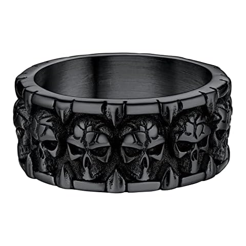 PROSTEEL Anillo Titanio Hombre Calavera Pirata Gotico Cover