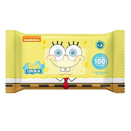 Toalha Umedecida Bob Esponja Up Bebê 100 Un, Up Bebê, Amarelo