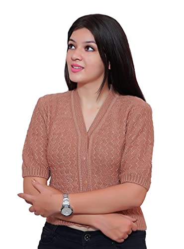 Image of Women's Hosiery Woolen Solid Half Sleeve Sweater Blouse