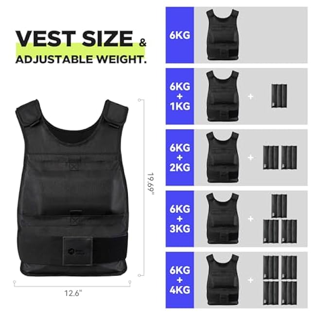 Adjustable Weighted Vest Men 13-22lbs Body Weight Vests Fast Adjust Weight Vest for Women Workouts Equipment for Strength Training Running (Adjustable 13~22LB)