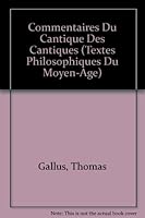 Thomas Gallus: Commentaires Du Cantique Des Cantiques 2711607054 Book Cover