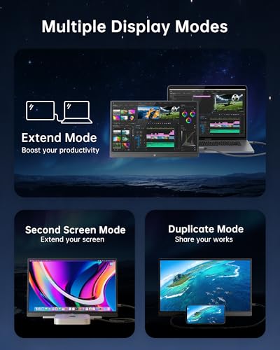 Image of KTC Portable Monitor 15.6 Inch, FHD 1080P Travel Laptop Monitor Extender with USB-C HDMI, Ultra-Slim IPS HDR Display with Speakers, Second Monitor Screen for Laptop Phone Xbox Mac Switch, Black H15F9