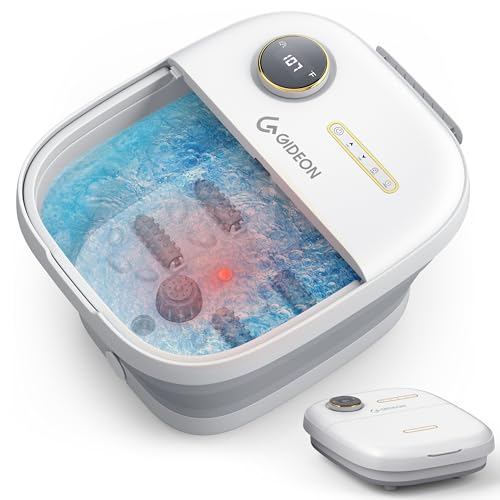 Gideon Foot Spa Massager & Heated Foot Bath, Luxury Therapeutic Massager with Lights and Bubbles