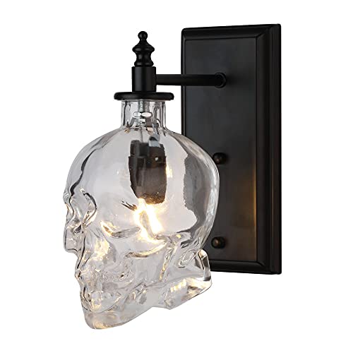 Lustre tête de mort vintage suspension réglable 3 flammes