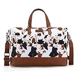 Wrangler Travel Duffle Bag for Women Oversized Cow Print Weekender Bag Overnight Bag