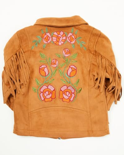 Girls' Floral Embroidered Suede Jacket (Toddler)4