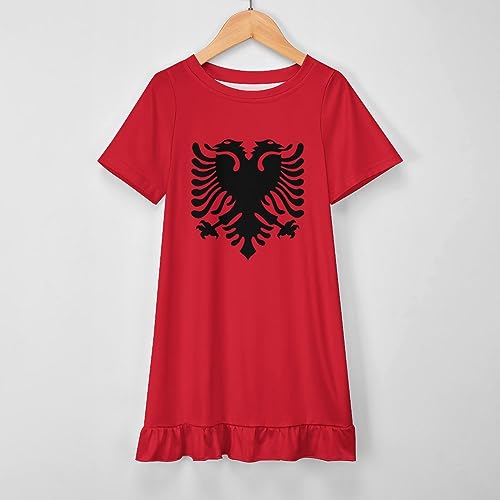 American Flag Girl's Dress Summer Crew Neck Children's T-Shirt Tops Casual Wear3