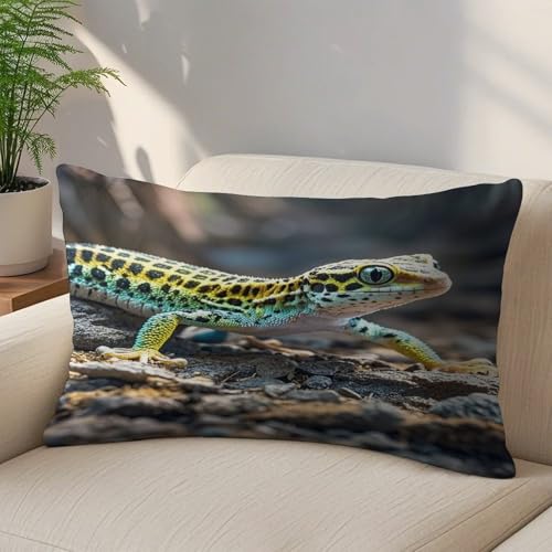 Funda de almohada lumbar de 12x20 rectangular de felpa suave lavable para cojín de sofá de salón 6